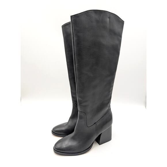 Vince Camuto Leather Medium Calf Tall Boots - Leila - QVC.com Vince Camuto Leila Leather Tall Boots Side Zip Women\'s Black Size US7.5M EU38